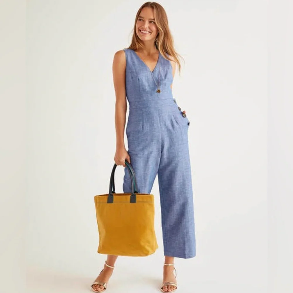 Boden Blue Sleeveless Jumpsuit - Picture 3 of 10